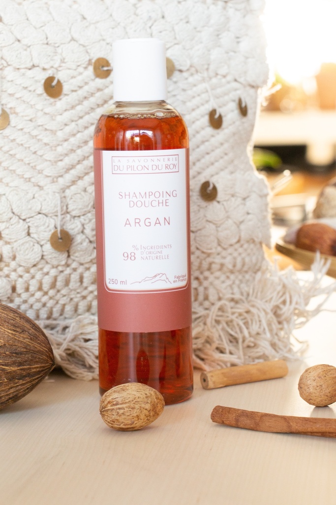Shampoing-douche à l’huile d’Argan Bio – La Savonnerie du Pilon du Roy